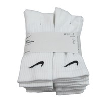 Nike Everyday Cushion Crew Socks White 6 Pack Mens Size 8-12 NEW SX7666-100 - £22.42 GBP