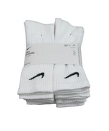 Nike Everyday Cushion Crew Socks White 6 Pack Mens Size 8-12 NEW SX7666-100 - £22.42 GBP