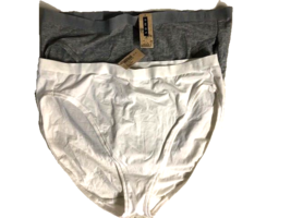 Soma 2-PC  High Leg Briefs Panties 100% Cotton Light Support XXL Gray Wh... - £13.78 GBP
