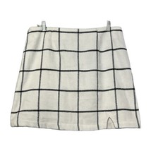 Lulus Womens White Black Check Mini Fleece Skirt Size XL 34&quot; Waist New - £11.26 GBP