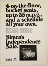 1960&#39;s Print Ad Simca 4-Door Cars Chrysler Corporation - £9.33 GBP