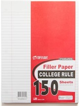 Top Flight Filler Paper, 10.5 x 8 Inches, College Rule, 150 Sheets White - €3,57 EUR