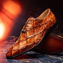 Olivieri Leather Dress Shoes Oxford Lace Up Cognac image 10