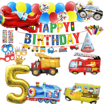 Car Party Supplies - Birthday Party Decorations for 5 Years Old Kids,Contain a T - £23.17 GBP