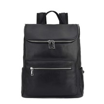 Ther retro men backpack real cow leather large pocket open backpack men laptop backpack thumb200