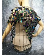 Iridescent Sea Siren Fishnet Shoulder Wrap Sarong Queen Ursula Mermaid M... - $367.95 MXN