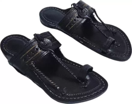 Mens Kolhapuri Soft Leather chappal handmade HT96 Flat ethnic Shoes US s... - £29.61 GBP