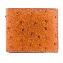 Men&#39;s Ostrich Leather Wallet Bifold Us Style Beautiful Money Bag Card Photo ID C - £53.54 GBP