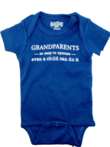 Baby bodysuit 0-6 M grandparents snap closure cotton short sleeves navy ... - £6.25 GBP