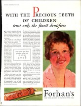 Vintage 1930 FORHAN&#39;S For The Gums Pyorrhea Tooth Dental Hygiene 30&#39;s Pr... - $25.98