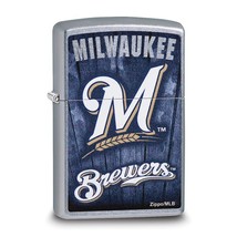 Zippo® MLB®  Milwaukee Brewers Street Chrome™ Lighter - £27.51 GBP