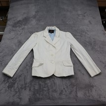 Tocca Blazer Women 2 White Lightweight Casual 2 Button Lined Cropped Jacket - $44.53