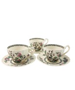 Staffordshire England Indian Tree British Colonial Myott Ptrn 3 Cups Sau... - $42.30