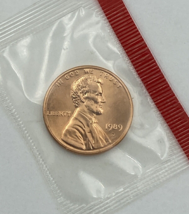 1989 D Lincoln Memorial Cent in US Mint cello Red Uncirculated - £1.29 GBP