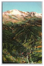 Birds Eye View Manitou Colorado CO and Pike&#39;s Peak UNP Linen  Postcard W22 - £2.25 GBP