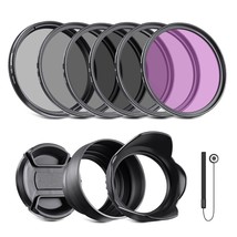 NEEWER 55mm ND2 ND4 ND8 UV CPL FLD Filter and Lens Accessories Kit with Snap on  - £48.82 GBP
