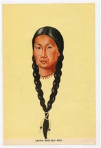 Laura Buffalo-Boy Print by M Glemby Sioux Indian Girl Standing Rock Reservation  - £13.97 GBP