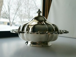 Poole LANCASTER ROSE Round  Vegetable Footed Dish w Lid Silverplate 407 ... - $69.95