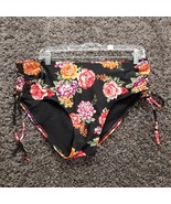 Terra &amp; Sky Swimsuit Bikini Bottoms Women Plus 0X 14W Black Floral Boho ... - £5.51 GBP