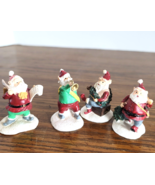 Mini Christmas Village Accessories 4 Resin Santas Elves 2 &quot; Tall - $12.86