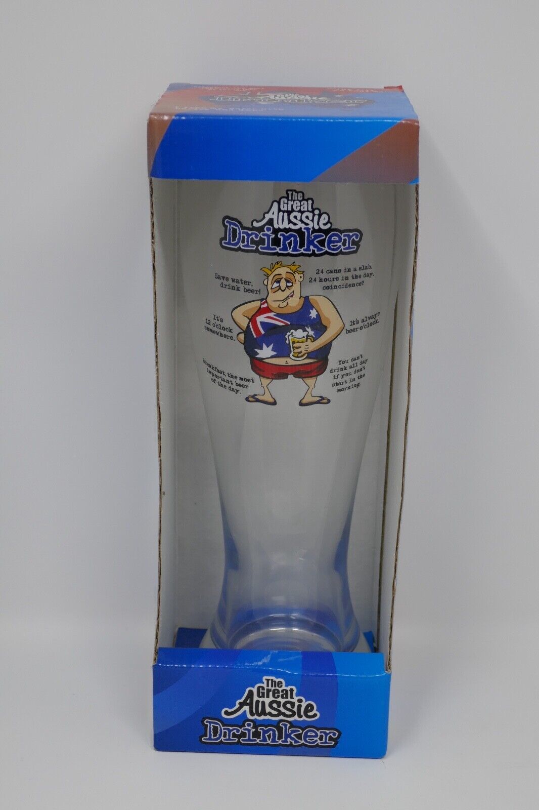 The Great Aussie Drinker 12&quot; Tall Novelty Glass NEW - $19.99