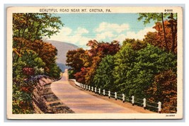 Generic Scenic Greetings Country Road Gretna Pennsylvana PA Linen Postcard H24 - £3.07 GBP