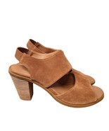 Andre Assous  Womens 10 Pipa Sandals Brown Suede Peep Toe Block Heel Sli... - £15.92 GBP