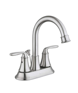 Glacier Bay Centerset Bathroom Faucet 4&quot; Double Lever Handle High-Arc Ch... - £22.30 GBP