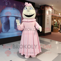 Cream Pink mascot costume character dressed with a Empire Waist Dress and Clutch - $1,259.00