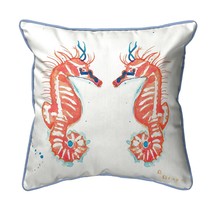 Betsy Drake Coral Sea Horses Large Indoor Outdoor Pillow 18x18 - £36.98 GBP