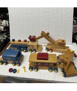 Vtg Noma Limited Wooden Train 703 Set &amp; Cranes - $2,273.15 MXN