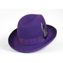 Men Bruno Capelo Dress Hat Australian Wool Homburg Godfather GF107 Purple image 2