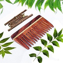 Neem Wood Wide Tooth Hair Comb for Hair Growth | Anti Dandruff - £8.78 GBP