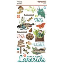 SIMPLE STORIES Simple Vintage Lakeside Chipboard Stickers 6&quot;X12&quot;, White - £11.58 GBP