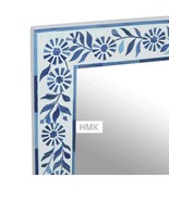 Beautiful Handmade Blue Bone inlay wall mirror frame in flower Lalita pa... - $11,245.15 MXN+