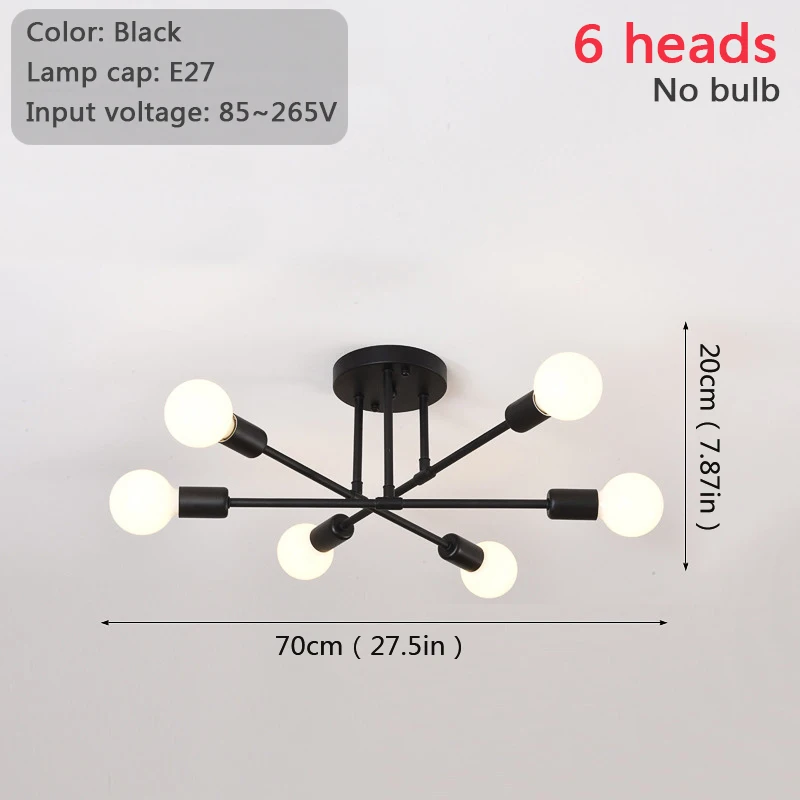  Ceiling Lamp 6/8/10 Head /Black Home Decoration Lamps Living Room room Restaura - £170.46 GBP