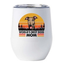 World&#39;s Best Greyhound Dog Mom Wine Tumbler 12oz Cup Gift For Dog Pet Lover - £18.16 GBP