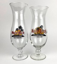 Set of Two Hard Rock Cafe Hurricane Collectible Glasses Dallas Baltimore - $7.91