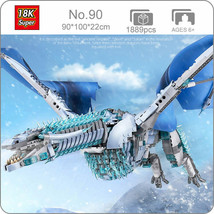 Ice Dragon with A Figure Model Building Blocks Set Puzzle MOC Bricks Toys 1889Pc - £62.29 GBP