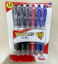 NEW Pentel 12-pack WOW! Retractable 1.0mm Ballpoint Pens Assorted Ink K4... - $14.35