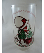 Coca Cola Holly Hobbie w Cat Merry Christmas Vintage Glass 1977 - $10.69 CAD