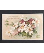 Easter Blessing Cross Spring Daisies Flowers Antique Postcard 1908 Germany - $7.99