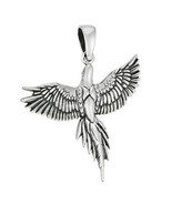 925 Sterling Silver Phoenix Necklace Womens Mens Bird Falcon Hawk Raven Pendant - £24.48 GBP