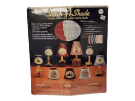 Vintage Stitch A Shade Kit With Lamp Base Craft Lot Cross Stitch Scalloped Edge - £11.04 GBP