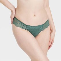 Women&#39;s Galloon Lace Thong - Auden™ Antique Teal L - $10.98