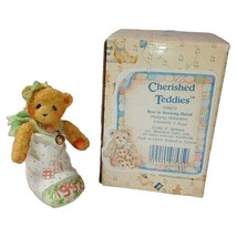 Cherished Teddies Bear in Stocking Ornament Vintage 1992 Hamilton Gifts Hillman - £5.50 GBP