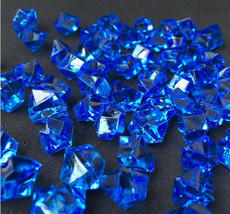 1000Pcs Blue Acrylic Ice Rocks Crystals Gems For Vase Fillers Table Scatters - £16.76 GBP