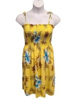 Hibiscus Collection Hawaii  Tube Dress Women OS Yellow Pineapple Smocked  - £10.88 GBP