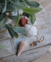 Sunstone and Red Moonstone Pendulum by Imogen Designs ~ Prosperity &amp; Cal... - $474.03 MXN