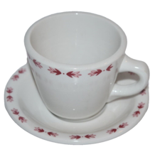 Vtg Anchor Hocking Shenango China Restaurant Ware Red Leaves Cup &amp; saucer - $24.26